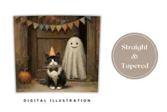 Vintage Halloween Tumbler Wrap, Ghost Tumbler Design Product Image 4