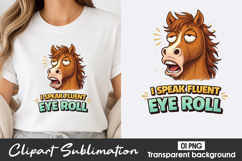 Eye Roll Horse Humor Clipart PNG Product Image 1
