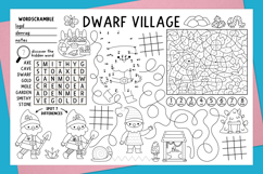 Dwarf village coloring activity play mats. Fantasy placemats Product Image 4