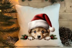 Christmas Peeking Dogs Clipart, Christmas PNG Product Image 4