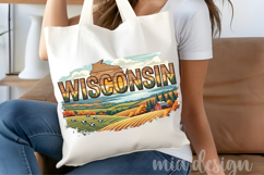Wisconsin State PNG, Vintage Lake Forest Sublimation Product Image 4