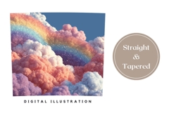 Glitter Clouds Tumbler Wrap, Glitter Rainbow Tumbler Design Product Image 4