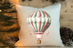 Christmas Hot Air Balloon Clipart, Christmas Hot Air Product Image 4