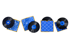 Vintage Vinyl Records Clipart. Aesthetic Retro Music Product Image 3