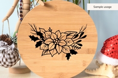Hand Drawn Christmas Poinsettia Floral Arrangement SVG Product Image 4