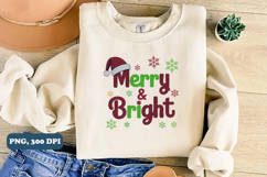 Merry and Bright Png Yarn Christmas Png Sublimation Product Image 4