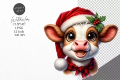 Christmas clipart, Calf clipart, Winter sublimation Product Image 1