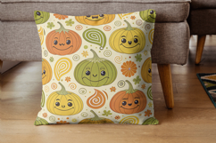 Retro Pumpkin Patch Funny Digital Paper Product Image 4