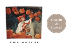 Vintage Halloween Tumbler Wrap Design, Halloween PNG Product Image 4