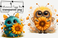Whimsical Fuzzy Bee PNG Clipart Watercolor PNG Product Image 1