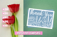 Thank you paper cut card SVG I Cricut I Silhouette Product Image 1