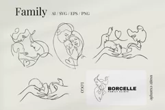 Family One Line Illustrations Ai, Svg, Eps, Png Product Image 4
