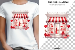 Watercolor Valentine shop png design for T-shirts Product Image 4