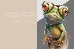 Frog wearing glasses clipart, Funny frog clipart, Product Image 4