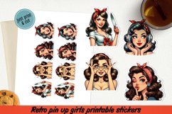 Retro Pin up girl printable stickers BUNDLE PNG. Product Image 5