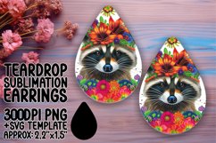 FlowerEmbellished Raccoon Teardrop Earrings Product Image 1