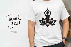 Elegant Yoga Silhouette with Lotus Flowers Product Image 4