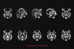 10 Bundle Dark Art Tiger Horn Beast Predator Big Cat Jungle Product Image 6