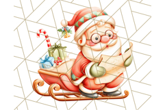 Santa Sleigh Ride Clipart PNG, Flying Reindeer Christmas Art Product Image 4