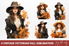 Vintage Victorian Fall Sublimation Clipart Product Image 1