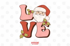 Love Sublimation | Retro Christmas PNG | Groovy Santa PNG Product Image 1