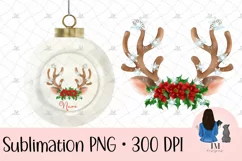 Christmas Reindeer Antlers Sublimation PNG File Product Image 1