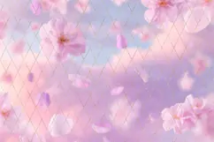 Pink Flowers Background PNG, Floral Background Designs Product Image 4