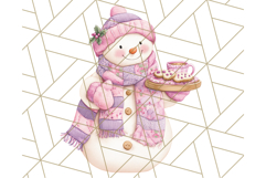 Pastel Snowman Clipart PNG, Cute Soft Winter Graphics Product Image 4