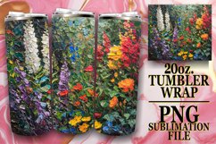 Sublimation Floral Tumbler Art - Oil Paint Pattern Product Image 1
