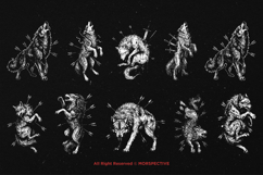 10 Bundle Dark Art Stab Wolf Hunting Howl Predator Beast Product Image 6