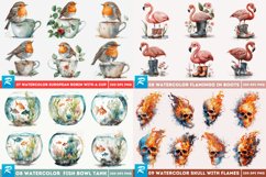 Biggest Watercolor Sublimation Bundle |200 Clipart Bundle Product Image 5