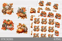 Fall Pumpkin Sticker Printable. Fall Sticker Design Product Image 1