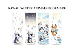 Kawaii Winter Animals Bookmark Set,Cute Pastel Bookmark Product Image 4