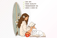 Coastal Book Lover Clipart PNG Bundle Product Image 4