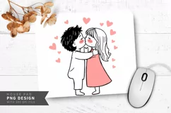 XOXO Hugs and Kisses Mouse Pad PNG Design Product Image 1