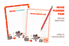 Movie Party Bundle | Clipart, Invitations &amp; Planner Product Image 4
