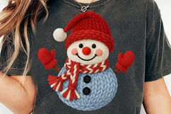Christmas Faux Yarn Crochet Snowman PNG, Snowman PNG Product Image 2