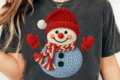 Christmas Faux Yarn Crochet Snowman PNG, Snowman PNG Product Image 2