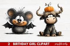 Quirky Halloween Clipart | Cute Spooky Character PNG Illustr Product Image 1