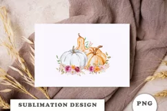 Fall Pastel Pumpkins Watercolor Clipart PNG Product Image 4
