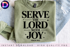 Serve the Lord with Joy Psalm 100:2 Christian PNG Product Image 3