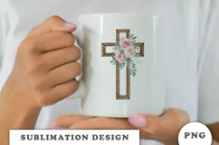 Watercolor Floral cross Png clipart Product Image 4