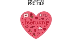 February heart png design for T-shirts Product Image 1