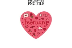 February heart png design for T-shirts Product Image 1