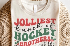 Retro Christmas Hockey Brothers SVG PNG | Family Hockey Gift Product Image 5
