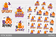 Boo Sticker Printable. Halloween Sticker Design Product Image 1