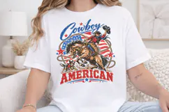 : America Runs On Saddle Time Cowboy PNG, Patriotic Western Product Image 4