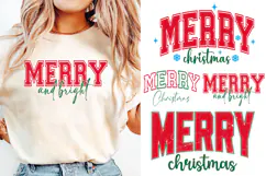 Merry Christmas Svg, Merry & Bright svg, Christmas Shirt Product Image 4