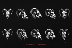10 Bundle Dark Art Goat Skull Head Bones Demon Horror Tattoo Product Image 6