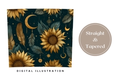 Sunflowers Tumbler Design, Boho Tumbler, Boho Flowers PNG Product Image 4